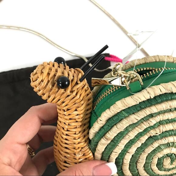 Kate spade zig zag snail wicker formed crossbody purse RARE - Picture 4 of 6